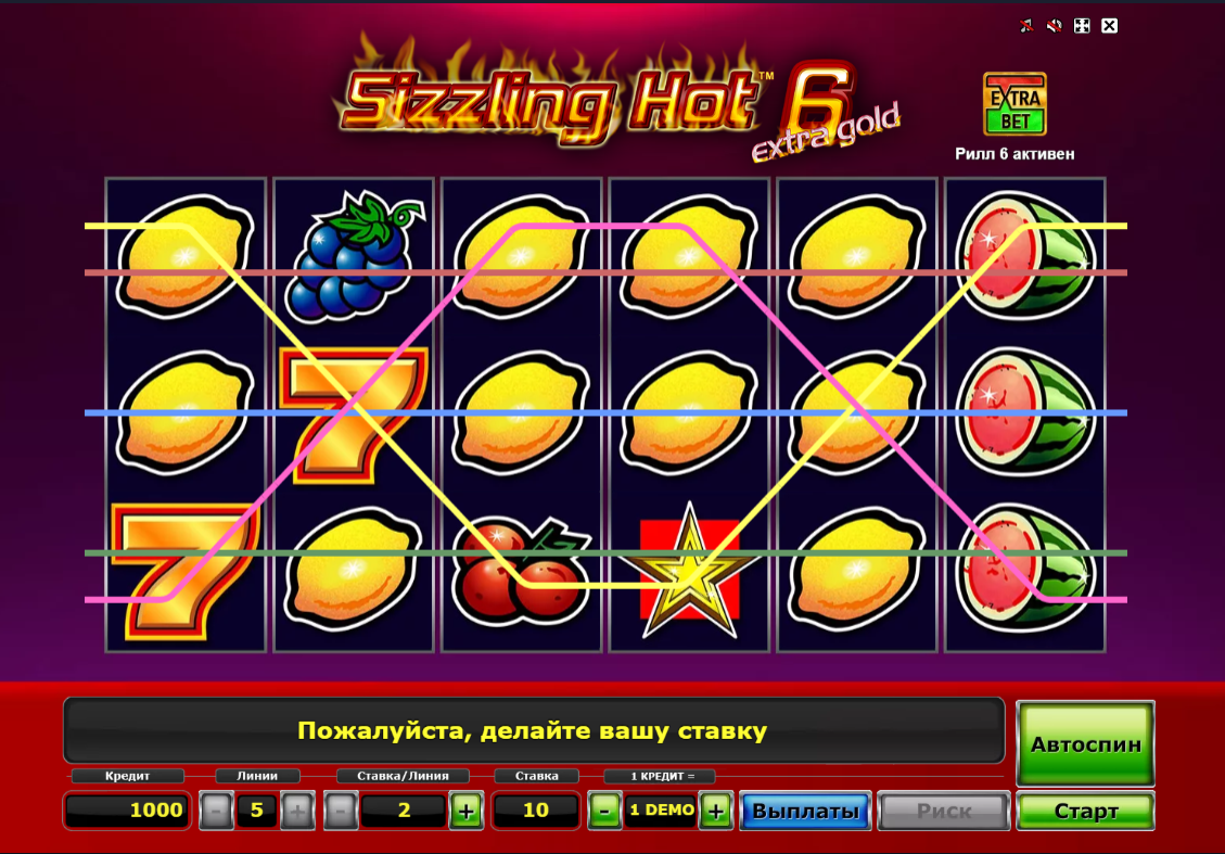 Изображение игрового автомата Sizzling Hot 6 Extra Gold