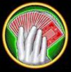 Символ игрового автомата Illusionist Рука с картами